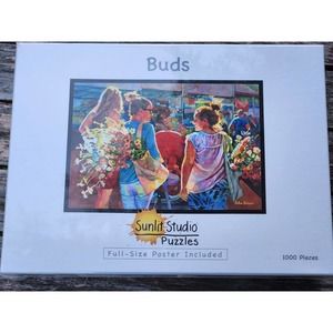 Sunlit Studio Puzzles 1000 Piece 29"x20" Buds w/Poster Watercolor Friends